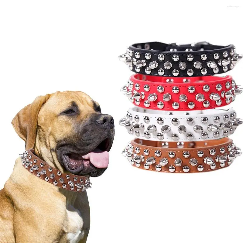 Colliers pour chiens collier de chat en cuir clouté chiot collier pour animaux de compagnie pour petits moyens grands chiens chats sangle de cou produits accessoires