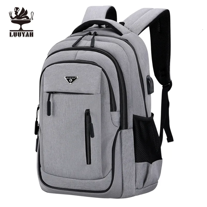Backpack Large Capacity Backpack Men Laptop Backpacks 15.6 Oxford Black Solid High School Bags Teen College Boy Gril Student Backpack 230724