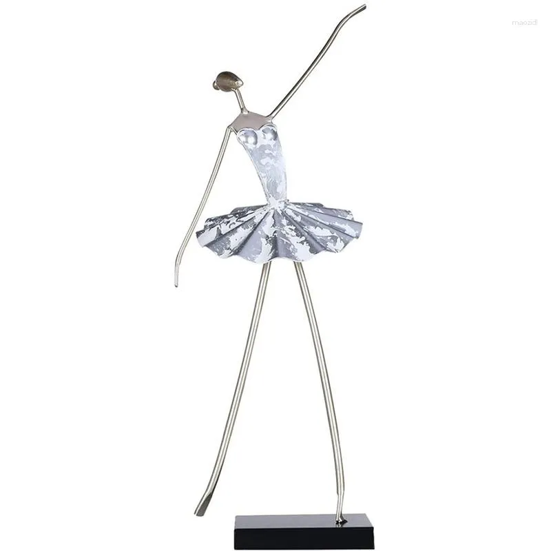 Decorative Figurines Ballerina Statue Dancing Girl Metal Sculpture Abstract Ornament Home Living Room Dance Studio Decoration Gift
