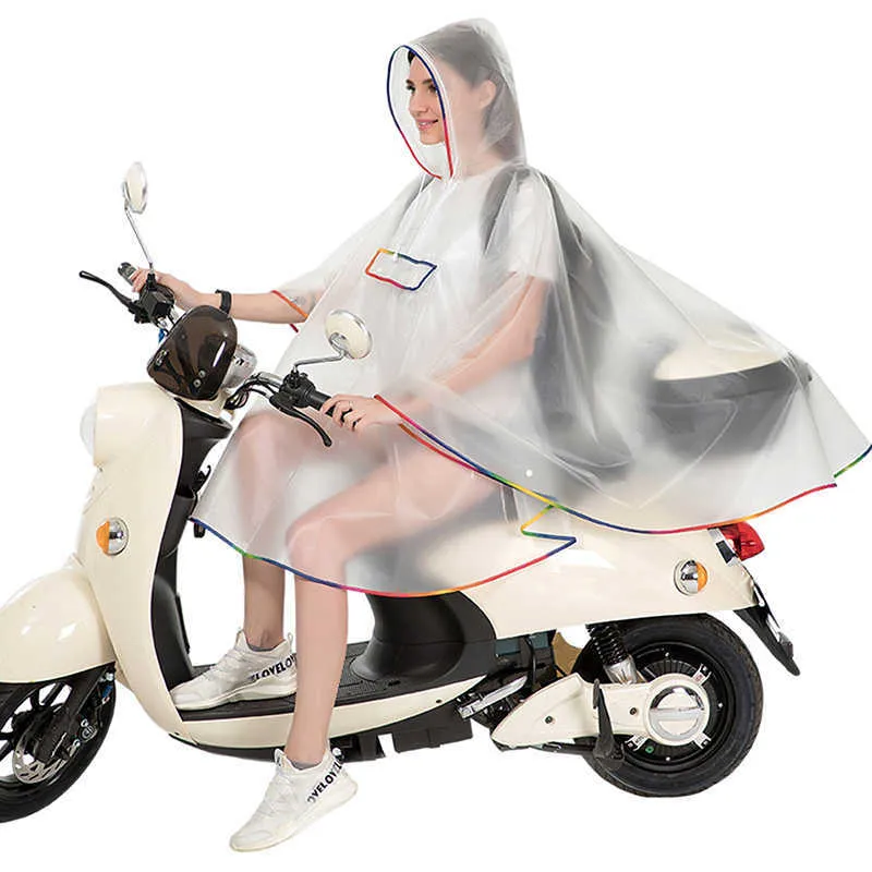 Visland Imperméable Extérieur Élastique Transparent EVA Poncho de Pluie avec Bouton pour Camping