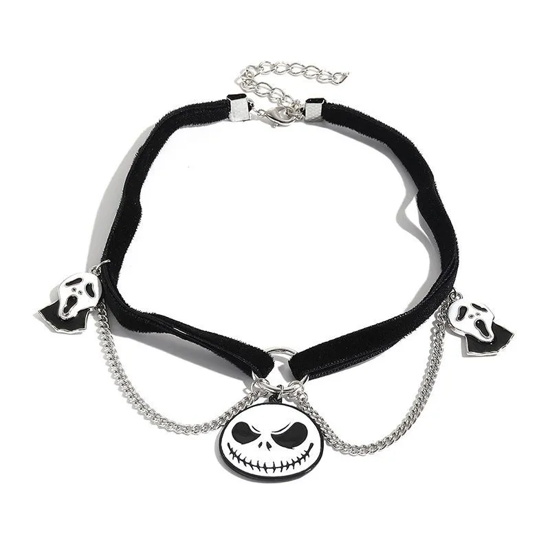 Söt cool choker halsband gotisk pu läder tofs kedja krage halsband för kvinnor män kroppskedja smycken