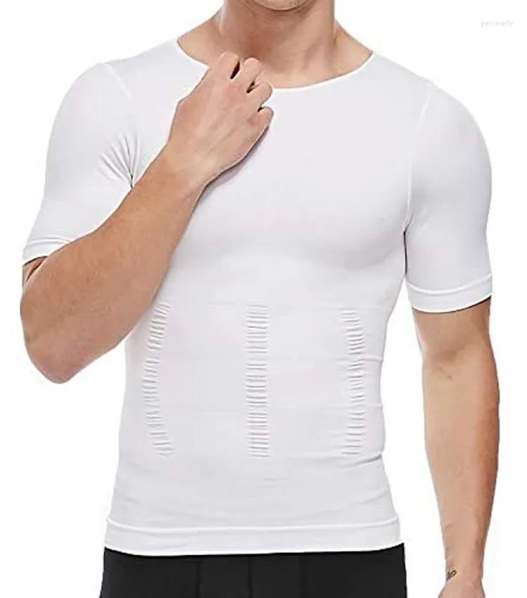 Intimo modellante da uomo T-shirt tonificante da uomo correttiva Shapewear dimagrante Postura Controllo della pancia Compressione Uomo Modellante Biancheria intima Corsetto