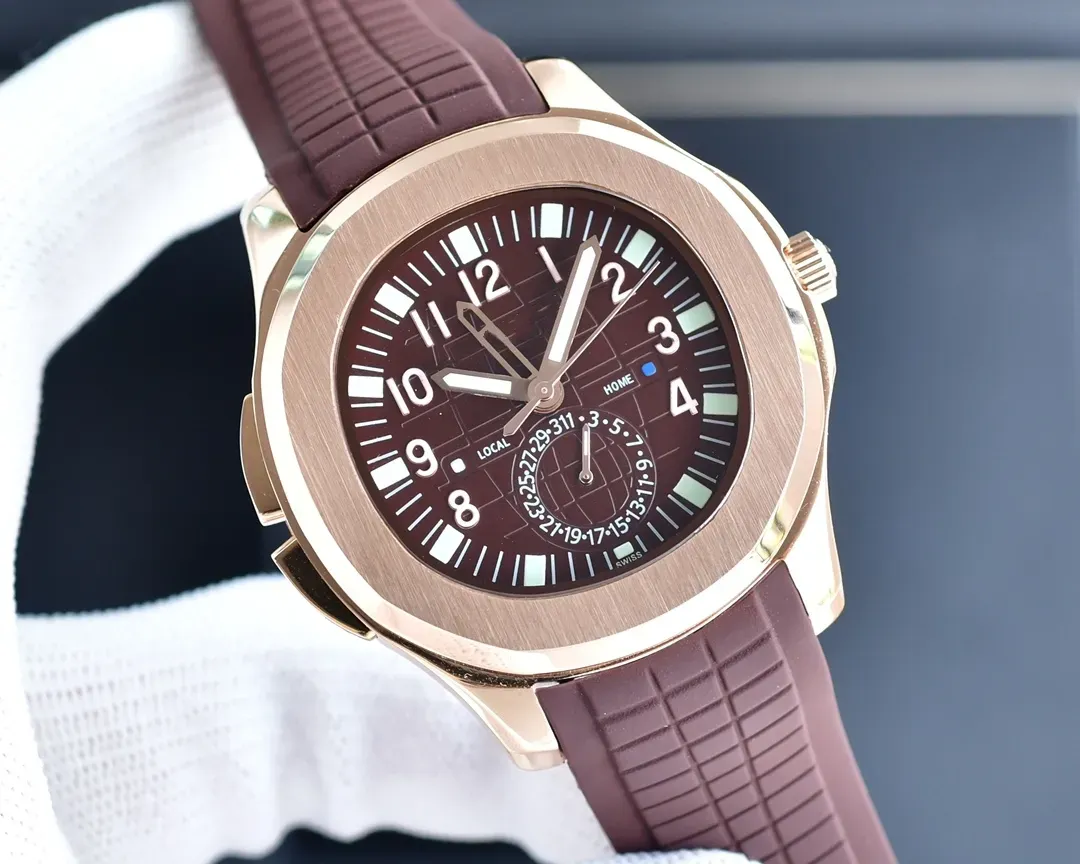 Women męscy luksus 5164 zegarek mechaniczny wskaźnik Luminous Watches gumowe paski granatowe