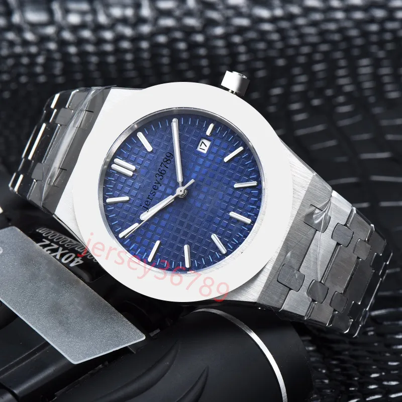 Designer heren horloge blauwe wijzerplaat horloge 41 mm automatisch mechanisch saffier roestvrij staal glas terug sport heren horloges Montre De Luxe horloges jason007