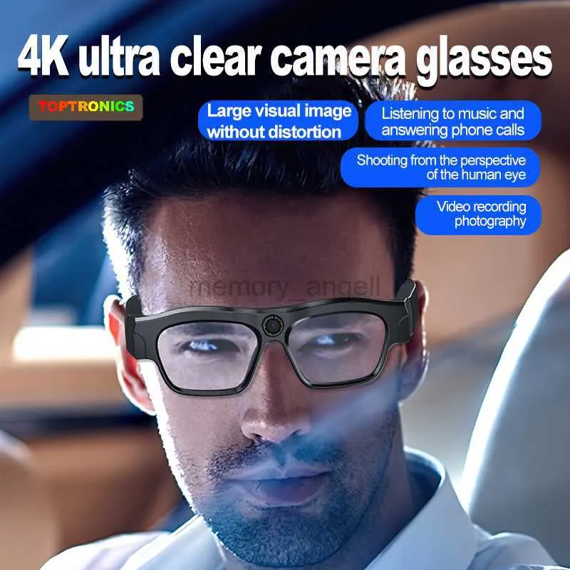 Inteligentne okulary 2023 NOWOŚĆ Uaktualnienia Bluetooth Smart Glasses Camera Drive Nagrywanie wideo 4K Zdjęcie muzyczne Wzywa okulary przeciwsłoneczne dla sportu i biznesu HKD230725