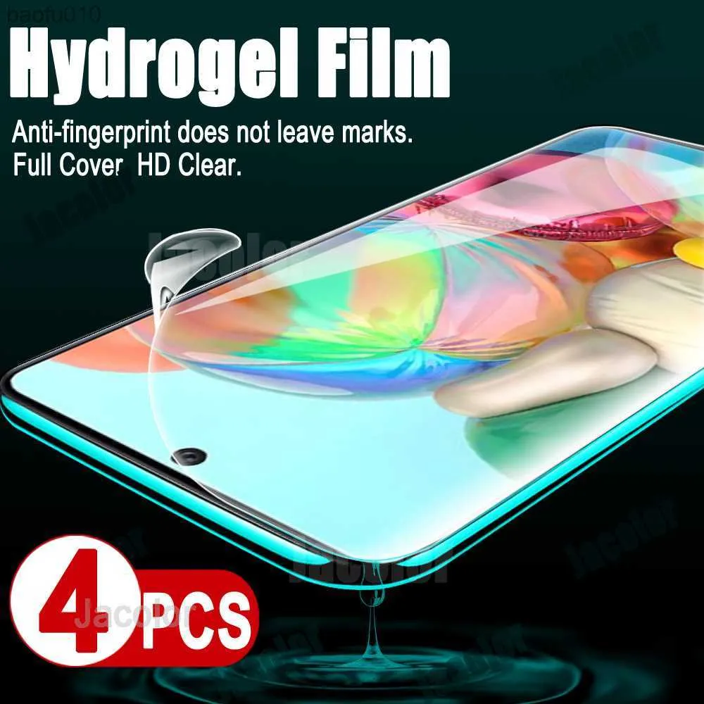 4PCS Screen Protector For Samsung Galaxy A72 A71 A70 Phone Full Cover Safety Hydrogel Film A 72 71 70 Water Gel Film Soft L230619