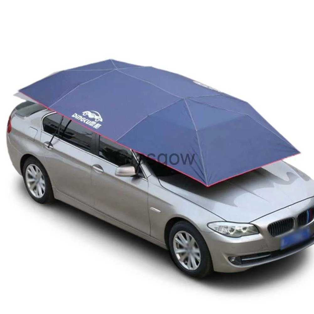 Parasol de coche Cubierta de coche de verano Cubierta de sombra Paraguas de protección de coche Tela Oxford Resistente a los rayos UV Carpa de coche plegable Techo Protector AntiUV x0725