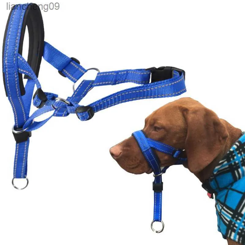 Dog Mune Justerbar mesh Dog Mune för små och stora hundar Träning LEASH LEADER CONTROL Easy Fit Pet Muge L230620