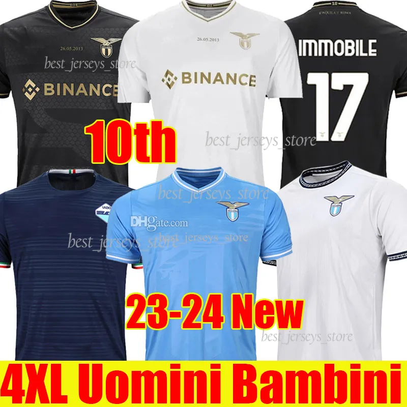 4xl 23/24 LAZIO 10. rocznica piłki nożnej Maglie 2023 Romagnoli Immobile Luis Bastos SergeJ Badelj Lucas J.Correa Zaccagni Marusic Men Kit Kit Kit Football Shirt