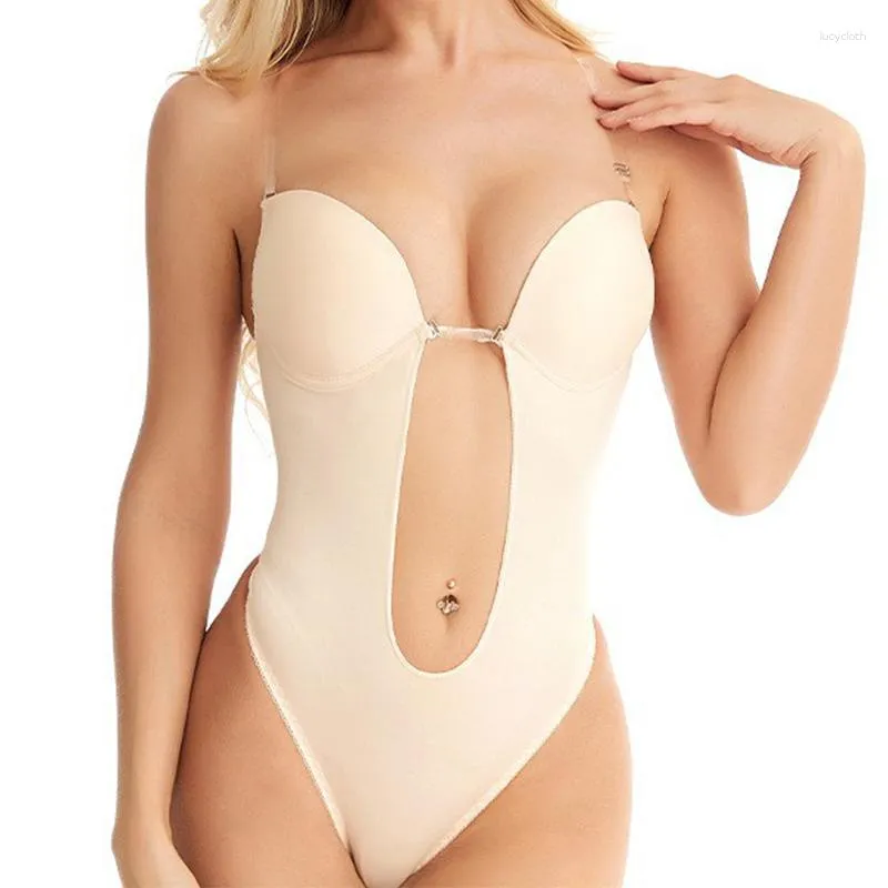 Shapers Dames Backless Bodysuit Met Bh Sexy Hollow Out Slim Fit Shapewear Push Up Ondergoed Voor Feest Bruiloft