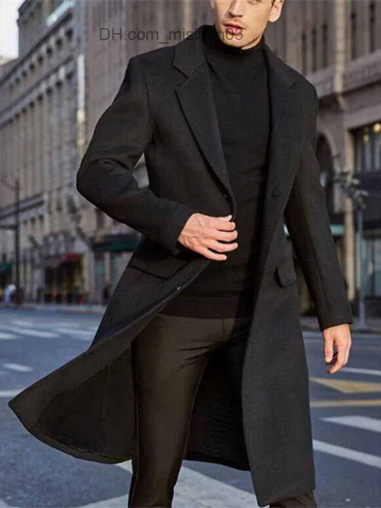 Men's Jackets Men's Jackets PFHQ Elegant Casual Long Woolen Coat Autumn Trench Luxury Winter Clothes British Fashion Windbreaker Men's Trendy 21Q4481 221130 Z230725