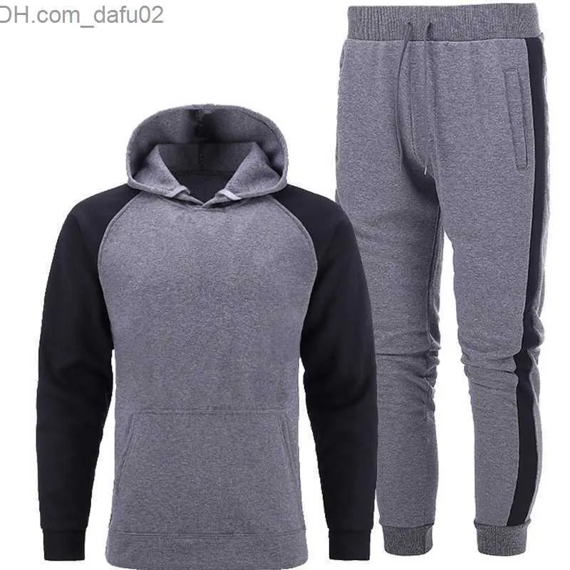 Herrspårar Herrspår på hösten Vintermode 2 stycken Set Loose Hoodies Men Sport Suits Printing Hoodie Set Couples Tracksuit Z230726