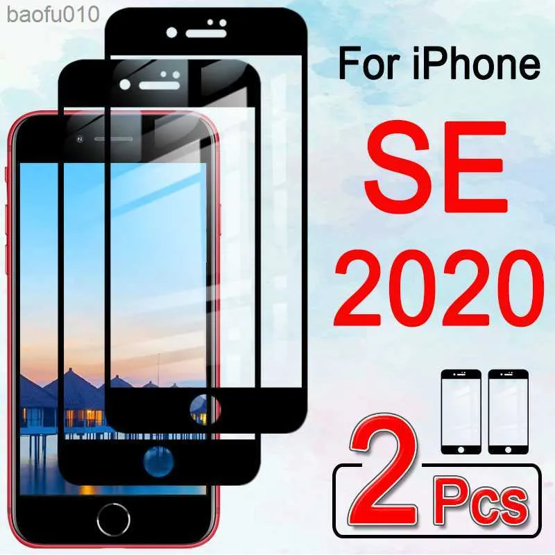 For Iphone Se 2020 Glass Protective Iphonese Se2020 Screen Protector On I Phone 12 Pro Max Tempered Glas Armor Sheet Film 2 Pcs L230619