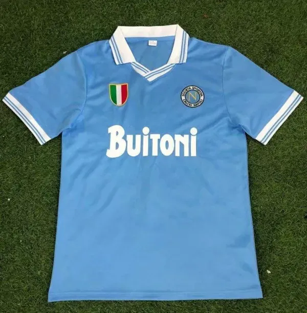 Üst Napoli 86 87 88 89 90 91 93 Retro Forma Maradona Futbol Forması 1986 1987 1988 1989 1990 1991 Napoli Futbol Gömlekleri Vintage