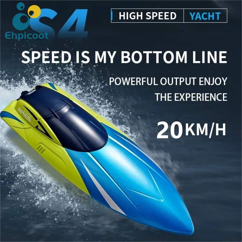 Elektriska/RC-båtar 2.4G RC Boat S4 20 km/h Dual Motor Waterproent High-Speed ​​Boat Summer Outdore Water Remote Control Toys Present For Boys Girls 230724