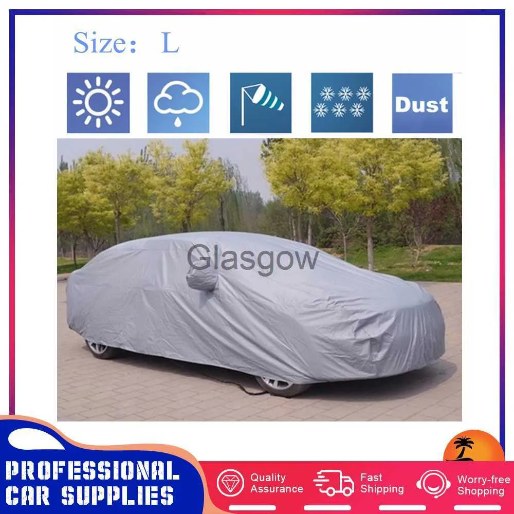 Car Sunshade L Size 170T Silver Coated Cloth Car Cover Dust Waterproof Car Cover For SUV Van Truck Outdoor Dust Rain Snow UV Protection x0725