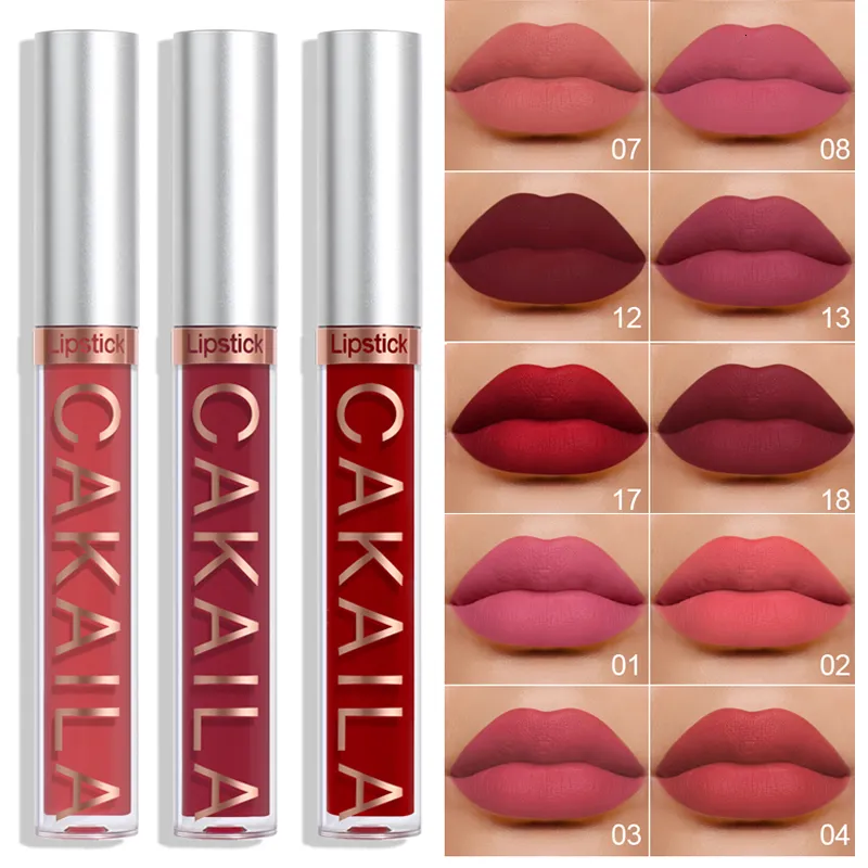 Lippenstift 18 Kleuren Matte Lipgloss Groothandel Vloeibare Make Lip Kleur Batom Langdurige Sexy Rood Roze Naakt Gloss Bulk 230725