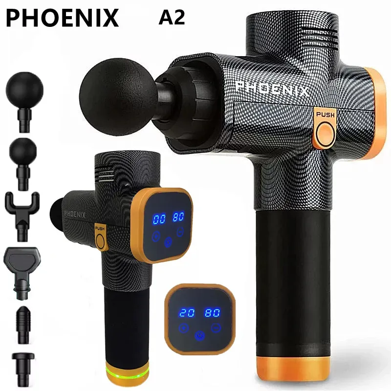 Helkroppsmassager Phoenix A2 Massage pistolmuskelavslappning Djup Vävnad Massager Dynamisk behandling Vibrator Form Smärtlindring Back och fotmassager 230724