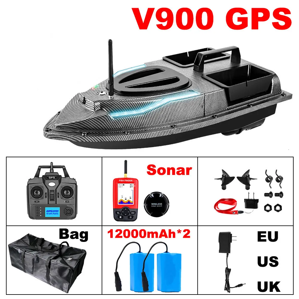 Electric/RC Boats RC Bait Boat 500M Auto Driving Return V900 GPS 40 Points  Sonar 1.5KG V700 With Steering Light For Fishing Wireless Fish Finder  230724 From You08, $174.65