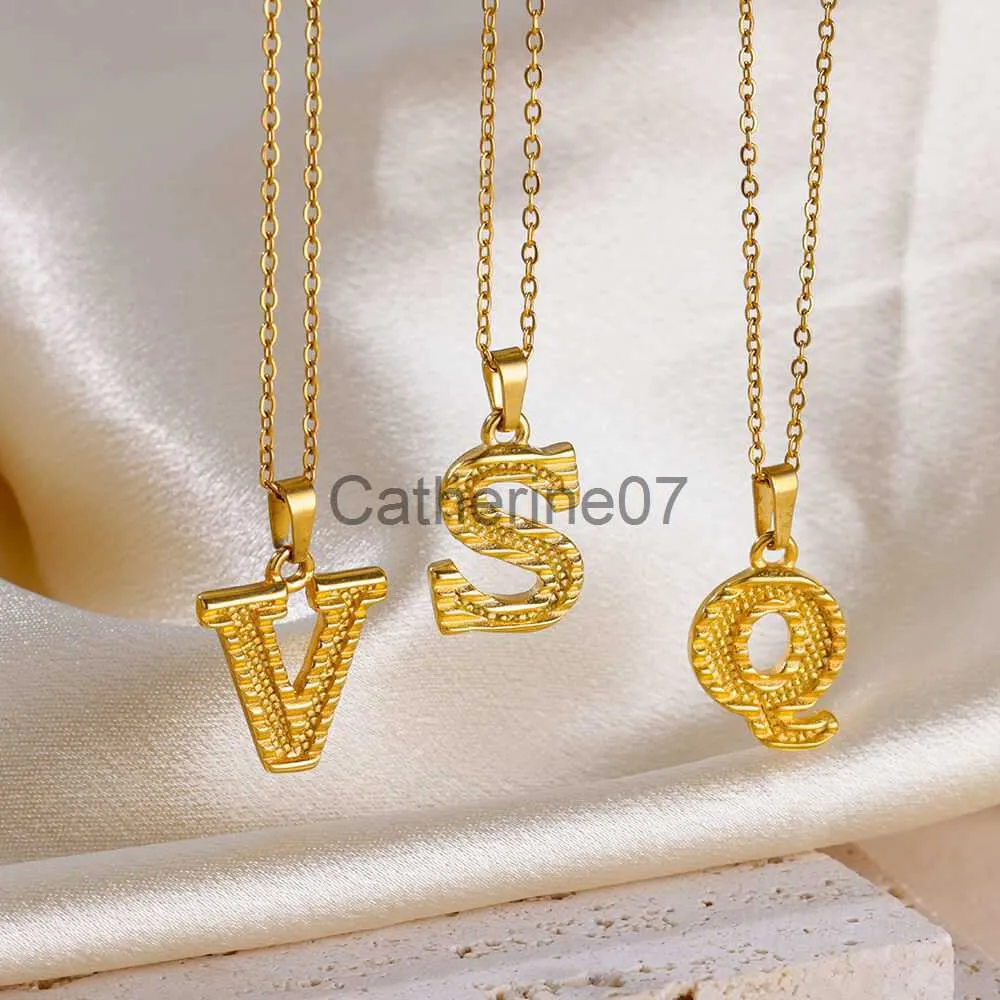 Hanger Kettingen DUOYING Aangepaste Eerste Ketting Gepersonaliseerde A-Z Initialen Hanger Kinderen Sieraden Golf Ketting Gouden Brief Ketting Gift J230725