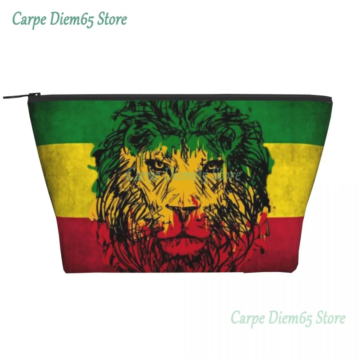 Lion Of Judah Rasta Jamaican Reggae Toiletry Bag for Women Rastafarian Art Cosmetic Makeup Organizer Lady Storage Dopp Kit Case