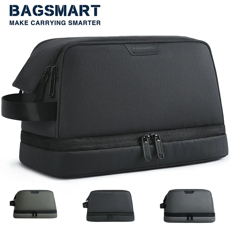 Sacs Cosmétiques Cas BAGSMART Trousse de Toilette pour Hommes Dopp Kit avec Grande Capacité Étanche Douche Voyage Essentiels Maquillage 230725