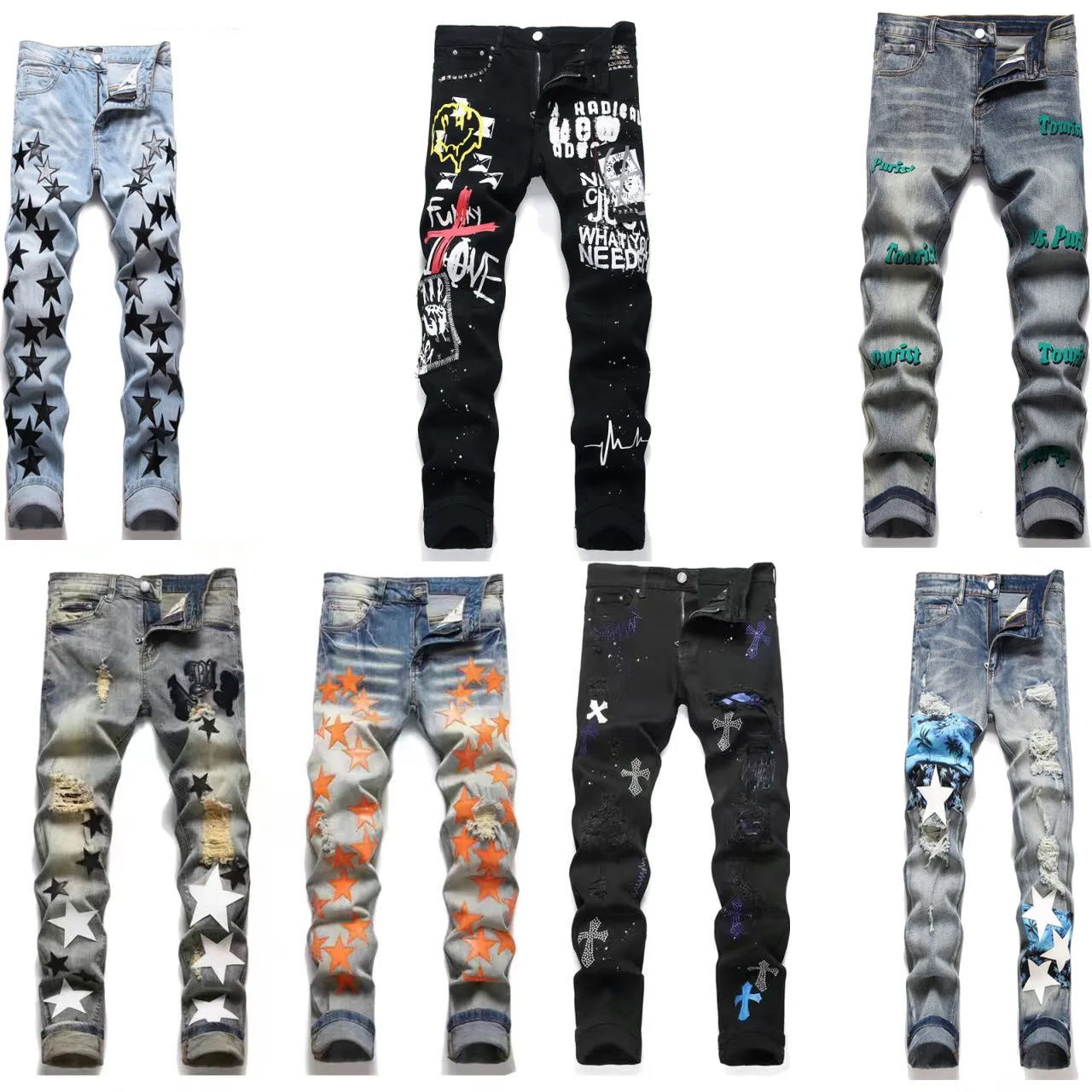 Mode mager mens jeans 614 raka smala elastiska jean män casual cyklist amiiri grå jeans manlig stretch denim byxor klassiska byxor jeans jeans häll les hommes