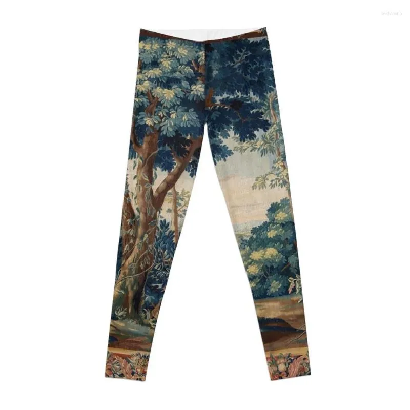 Active Pants GREENERY TREES IN WOODLAND LANDSCAPE Legging Tapisserie Flamande Antique Yoga Femme