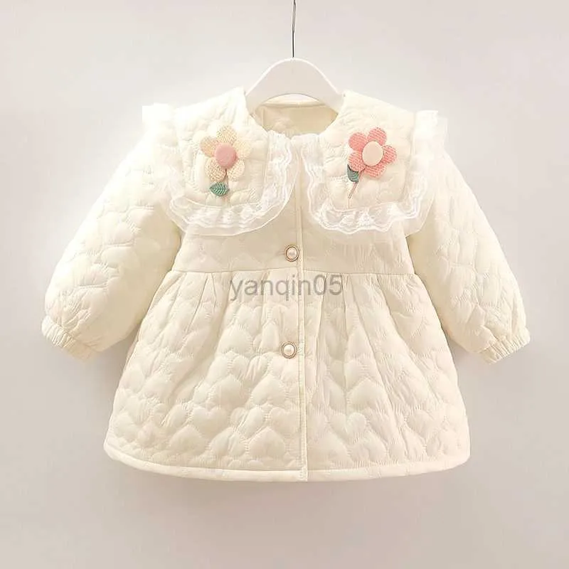 Daunenmantel Mädchen Oberbekleidung 2023 Winter Neue Kinder Japenese Stil Baumwolle Gepolstert Verdickt Top Kleines Mädchen Plüsch Prinzessin Jacke Warmer Mantel HKD230725