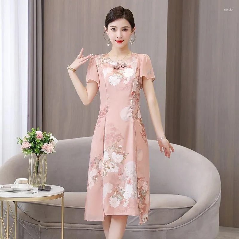 Vestuário étnico 2023 Chinês Melhorado Cheongsam National Phoenix Bordado Vestido Qipao Elegante Festa Oriental Banquete Vestido De Noite