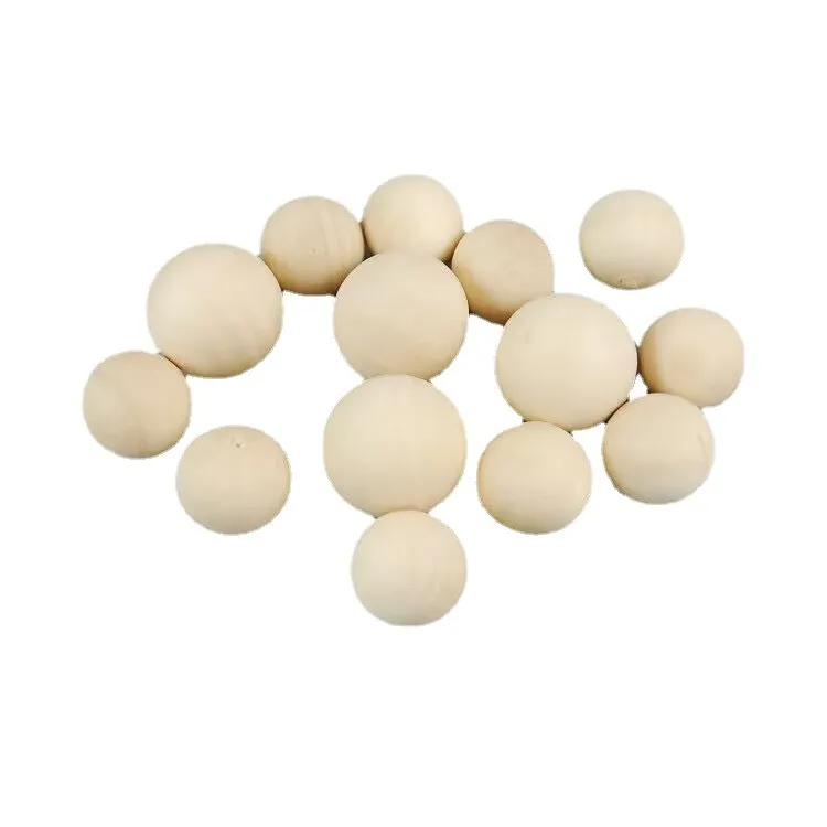 6mm-50mm Natural Round Wooden Loose Beads Balls Unfinished Hardwood Craft Balls Decorative Wood Spheres No Hole for Craft DIY Projects