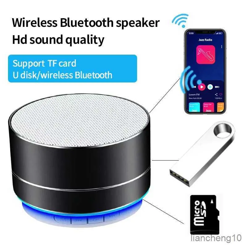 Haut-parleurs portables Sans fil Bluetooth Audio Téléphone portable Subwoofer Mini carte Ordinateur Boîte de son portable extérieure et pulvérisation de charge élevée R230725