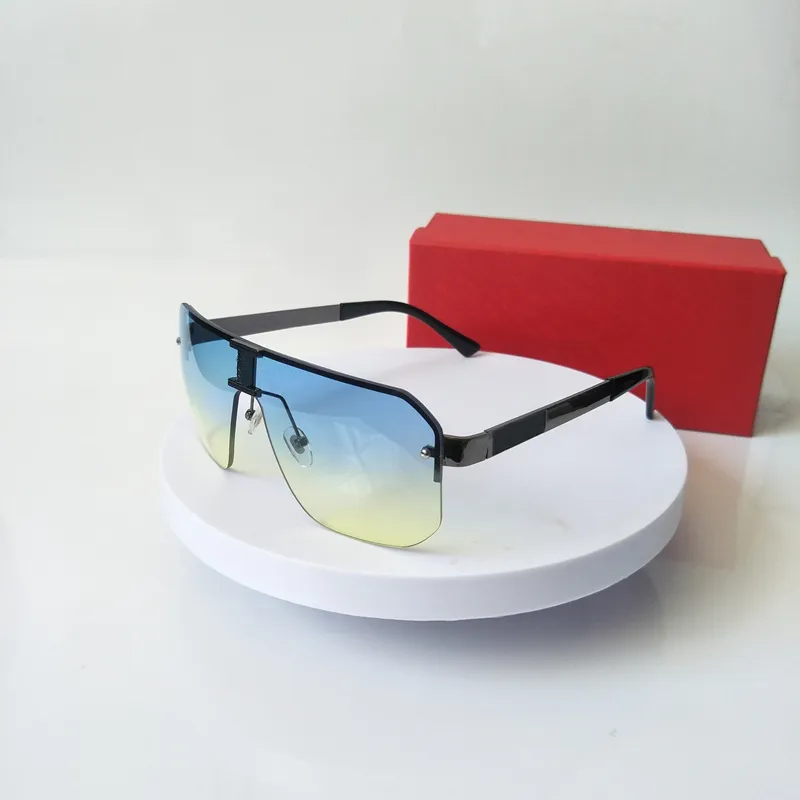 Men Women Half Frame Sunglasses Fashion Square Gradient Uv400 Eyewear Designer Sun Glasses Unisex