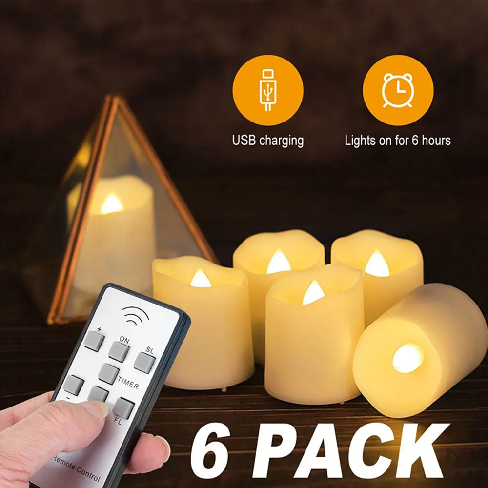 thumbnail image 2 of BlueDot Trading 6pk Rechargeable Flicker Flameless LED Tealight Candles W/ Charger 2 of 4