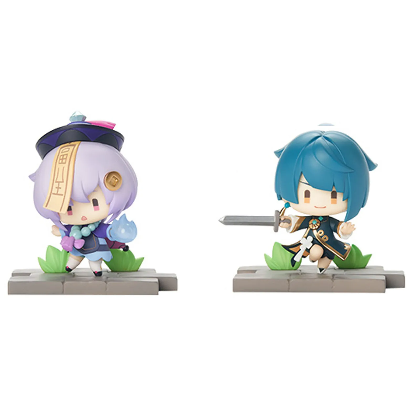 Figuras de brinquedo de ação Genshin Impact Anime Figure Battlefield Heroes Liyue Zhongli Keqing Qiqi Chongyun Modelo colecionável Kawaii Boneca Brinquedos Presentes Crianças 230724