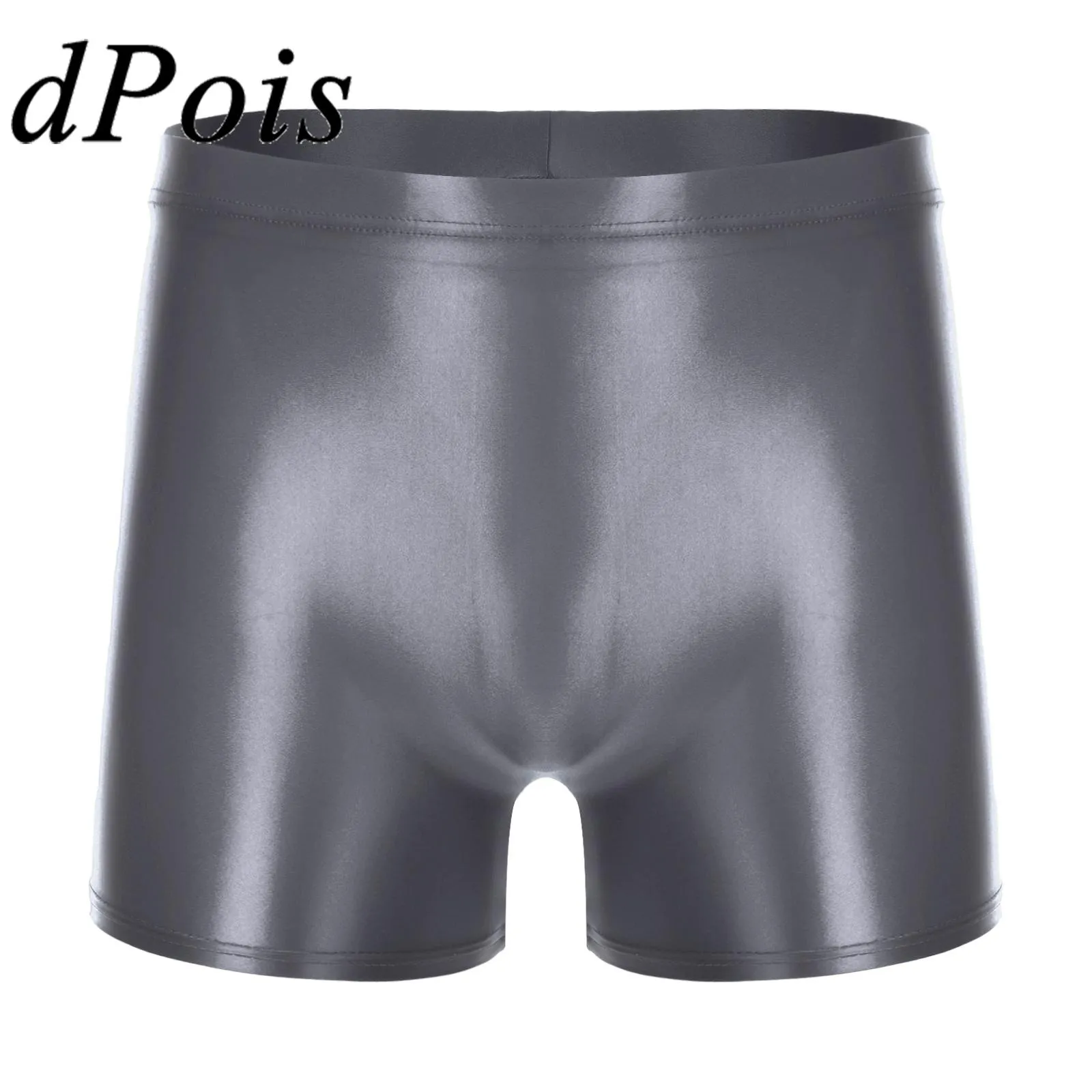 Pantaloncini da uomo lucidi a vita media Pantaloncini con elastico in vita Yoga Abbigliamento sportivo Costumi da bagno da uomo Hommes Pantaloni corti Boxer