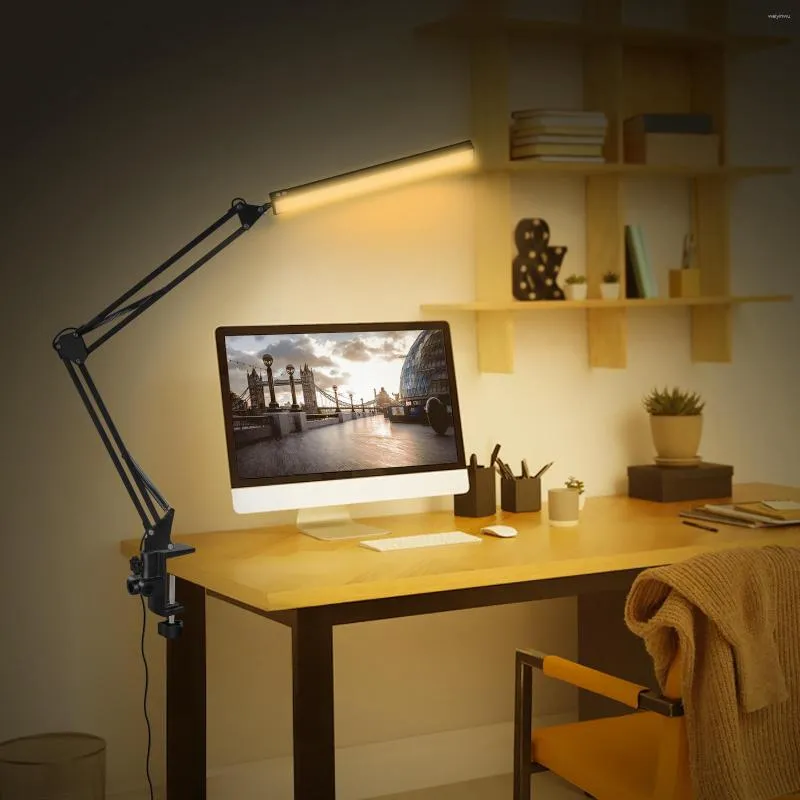 Candeeiros de mesa EOOKU 10 W USB Lâmpada com 80 Pcs SMD LED Luzes 3 Cores Ajustar Luz de Mesa Noite Para Escritório/Trabalho/Leitura/Casa/DIY