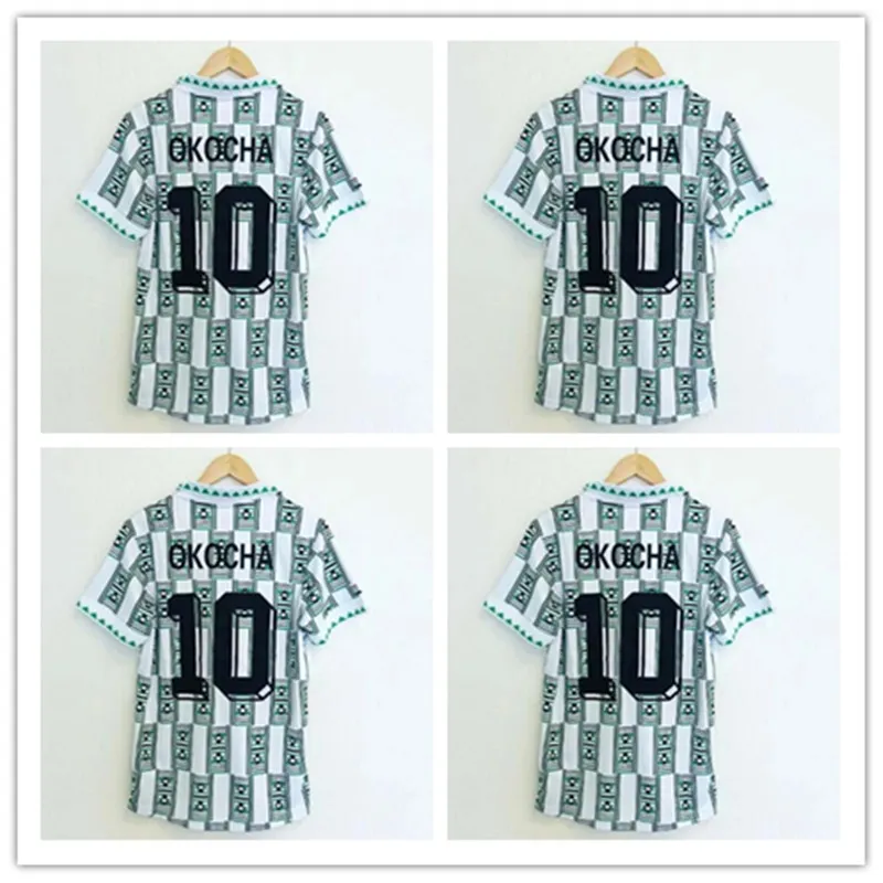 1994 Home Away Soccer Jerseys Kanu Okocha Nwogu Futbol Kit Vintage Football Jersey Classic Рубашка 1996 1998 66