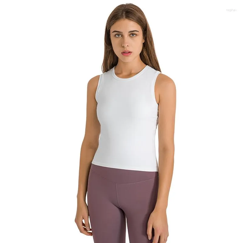 Camicie attive ABS LOLI Canotta da allenamento con increspature laterali da donna Girocollo Camicia da yoga senza maniche estiva Abbigliamento sportivo sottile Fitness Corsa Palestra