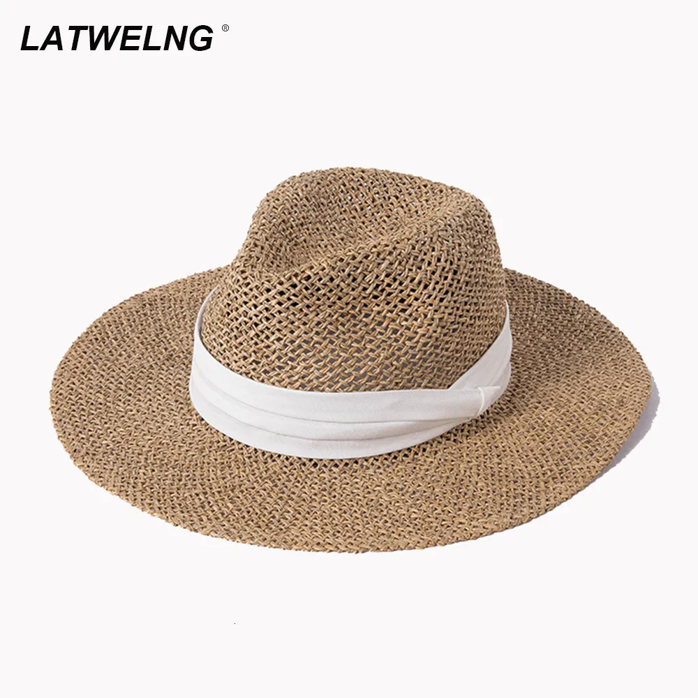 Chapeaux à large bord Chapeaux de seau Mode Chapeau de paille creux Chapeau de plage de soleil d'été pour femmes Chapeau de protection solaire Chapeau de fête pour femmes en gros 230725