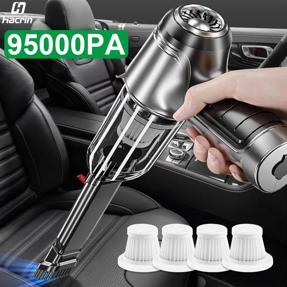 Vacuums Car Vacuum Cleaner 95000PA Strong Suction Handheld Wireless Vacuum Cleaner Blower 2 in 1 Portable Vacuum Cleaner For Car Home 230724