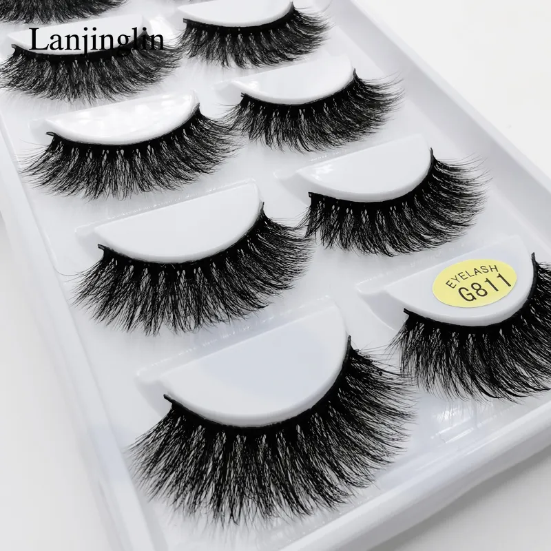 False Eyelashes Lan Jinlin 10 boxes/batch Mint eyelash natural long false eyelash 100% manual soft 3d Mint eyelash makeup artificial silicone G811 230724