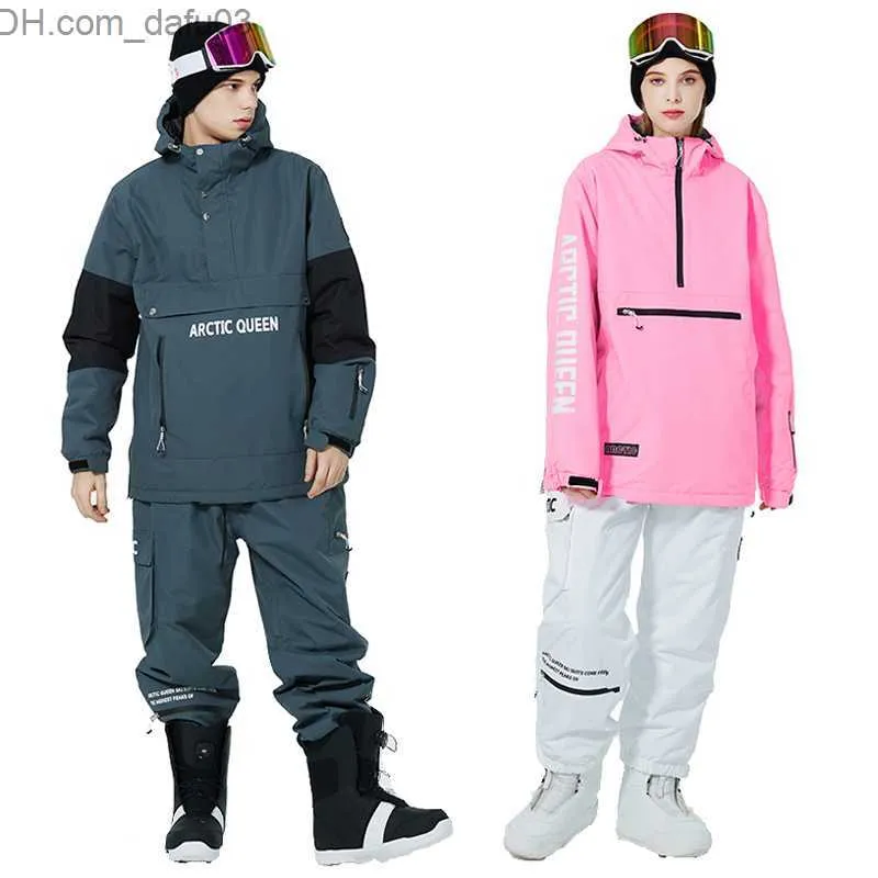 Women's Tracksuits New men's or women's ski suit ski suit winter outdoor wear Hoodie waterproof ski jacket+pants Z230726