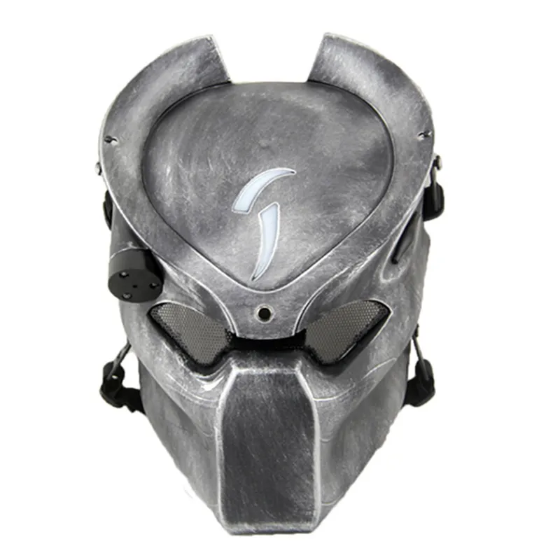 Maski imprezowe Alien vs Predator samotna maska ​​wilka z lampą Outdoor Wargame Maska taktyczna pełna twarz CS Mask Halloween Party Cosplay Horror Mask 230724