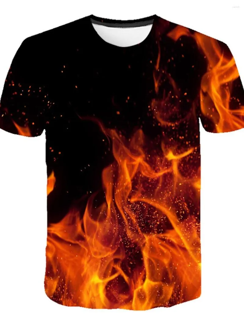 Homme Tee shirts Chemise Graphique Flamme Col Rond Soirée Plage Manches Courtes Imprimé Vêtement Tenue Chic de Rue Exagéré / Eté