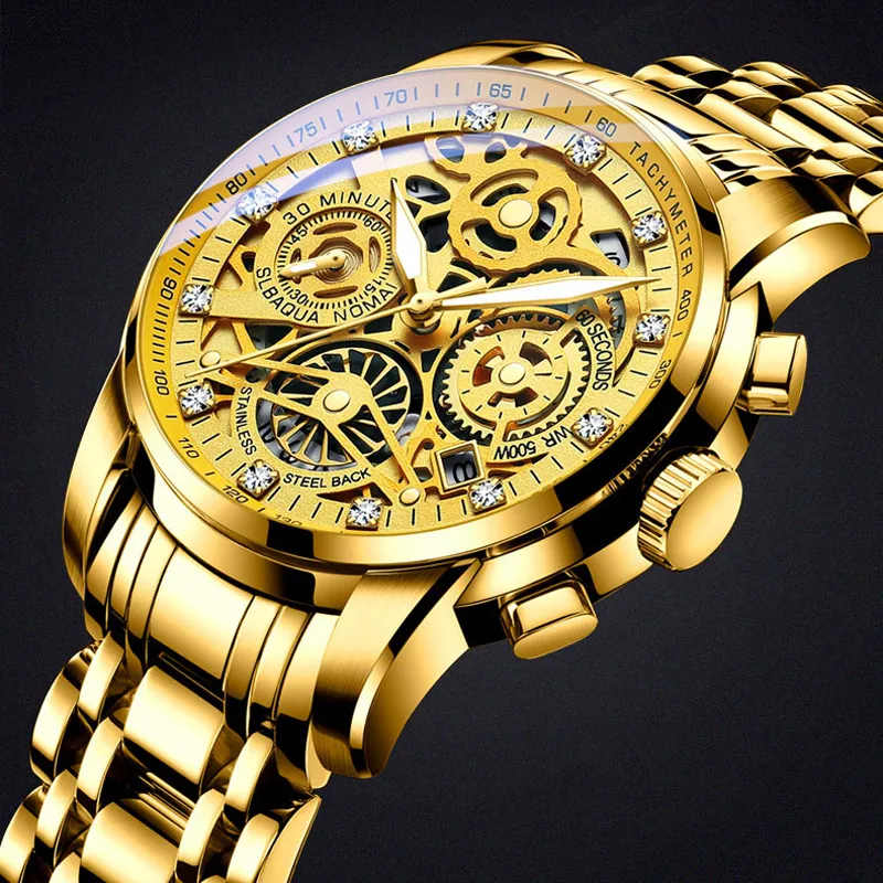 Orologi da polso Volano Finestra rotante Orologi da uomo Moda di lusso Data luminosa Orologio al quarzo da uomo Orologio da uomo impermeabile Relogio Reloj Hombre 230724