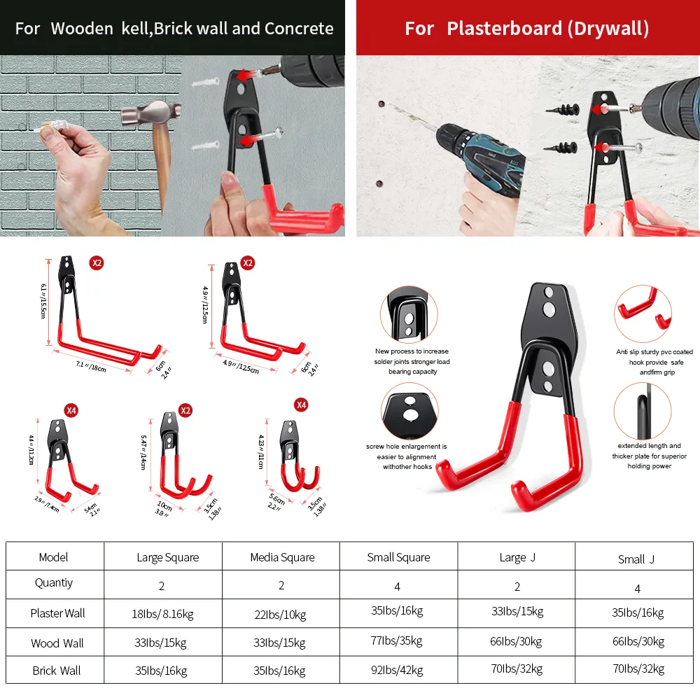 Heavy Duty Wall Mounted Garage Track Hooks For Garage, Ladder, Shed, Chair,  Yard 3H Hanging Shovel And Garden Tools 230725 From Kai10, $52.59
