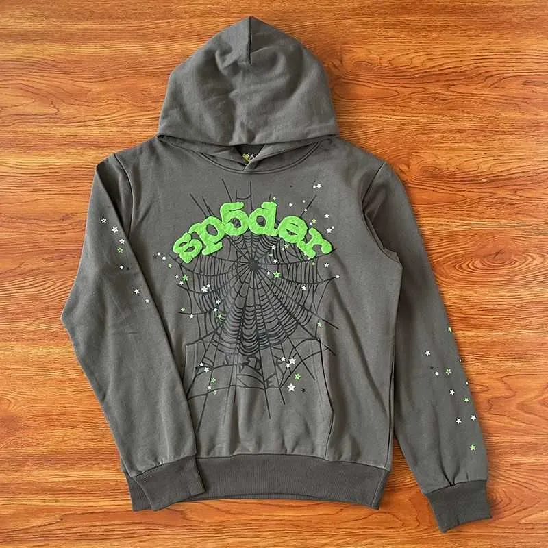 Designer Mens Tracksuit Set - Slate Grey Web Hoodie & Spider