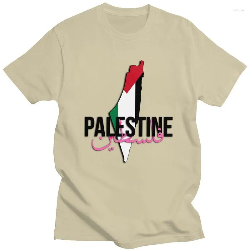 Men's T-skjortor Fashion Palestine Shirt Män Kort ärm Palestinian Pride T-shirt Summer Tee Tops Cotton Regular Fit Tshirts Merchandise