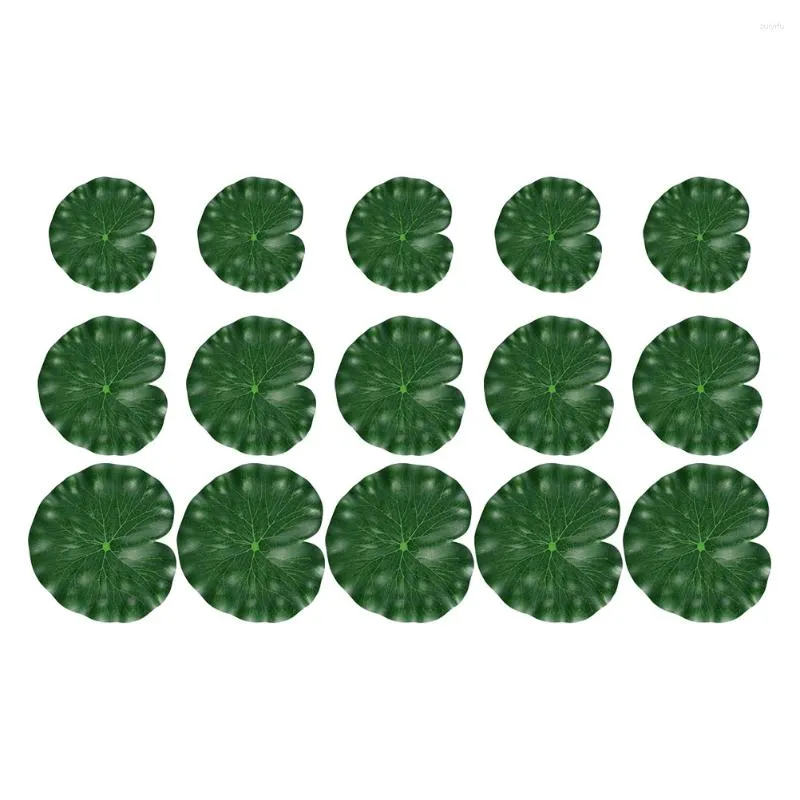 Декоративные цветы 15 шт. Зеленые искусственные листья имитируют листовые листья лотос